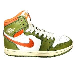 Nike Air Jordan Sneakers 1 Retro Hi OG FB9934-300 Craft Celadon Olive Orange 4Y
